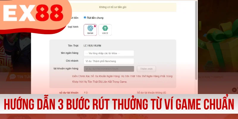 Hướng dẫn 3 bước rút thưởng từ ví game chuẩn xác